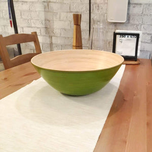 Ann Lee Core Wooden Bamboo Extra Large Serving Bowl (Celadon Green)