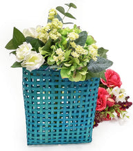 Ann Lee Design Simple Bamboo Wall Hanging Basket (29 x 20 cm) (Square, Teal)