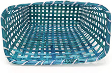 Ann Lee Design Simple Bamboo Wall Hanging Basket (29 x 20 cm) (Square, Teal)