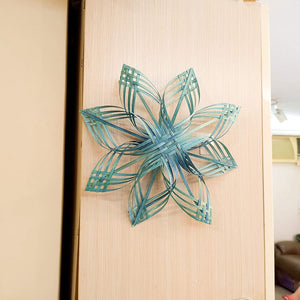 Ann Lee Design Natural Bamboo Woven Wall Hanging Decor Star (Teal)