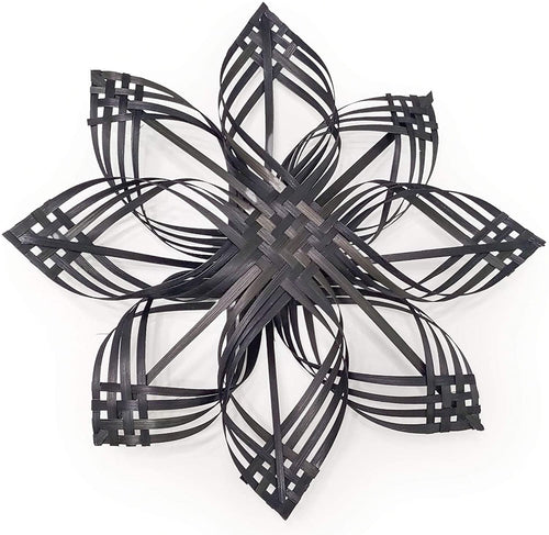 Ann Lee Design Natural Bamboo Woven Wall Hanging Decor Star (Black)