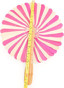 Ann Lee Design Natural Round Hanging Folding Fan (Pink)