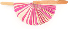 Ann Lee Design Natural Round Hanging Folding Fan (Pink)