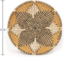 Ann Lee Design Rattan Woven Fruit Basket (D13.75", Orange Black Flower)