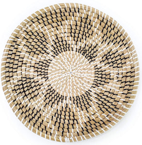 Ann Lee Design Rattan Woven Fruit Basket (D13.75", Double Star Black 6 Pedal)