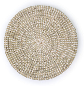 Ann Lee Design Rattan Woven Fruit Basket (D13.75", Plain White)