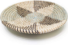 Ann Lee Design Rattan Woven Fruit Basket (D13.75", Iceberg Teal Flower)