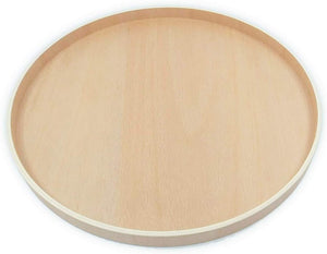 Ann Lee Design Simple Round Rigid Wood Tray (11.8", Beech)