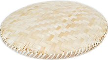 Ann Lee Design Bamboo Wood Round Serving Platter - 13 x 13 x 1 Inches (Beige)