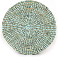 Ann Lee Design Round Serving Seagrass Trays (All Teal Dyed, Seagrass)