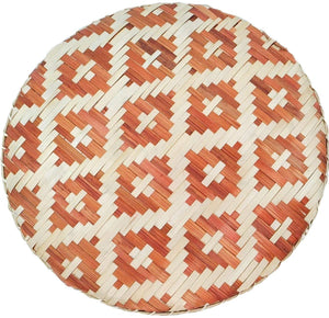 Ann Lee Design Round Serving Trays - 14.41 x 13.94 x 1.77 Inches (Diamond Brown)