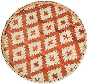 Ann Lee Design Round Serving Trays - 14.41 x 13.94 x 1.77 Inches (Diamond Brown)