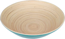 Ann Lee Design Wooden Bamboo Extra Large Salad Serving Bowl (Teal) XL