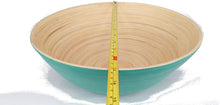 Ann Lee Design Wooden Bamboo Extra Large Salad Serving Bowl (Teal) XL