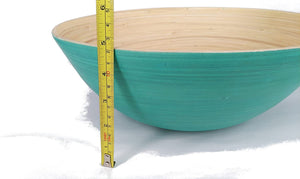 Ann Lee Design Wooden Bamboo Extra Large Salad Serving Bowl (Teal) XL