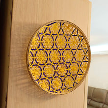 Ann Lee Design Bamboo Woven Floral Round Tray