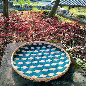 Ann Lee Design Round Serving Trays - Teal Blue