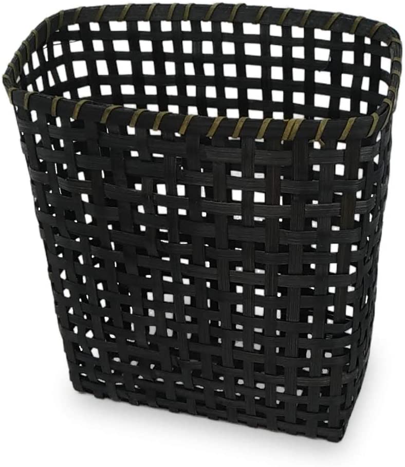 Ann Lee Design Simple Bamboo Wall Hanging Basket (29 x 20 cm) (Square, Black)