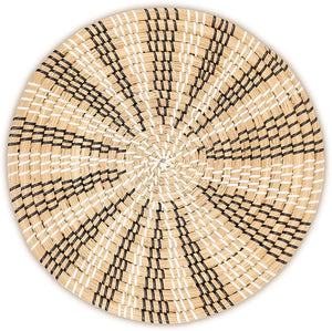 Ann Lee Design Seagrass Woven Fruit Basket (D 13.75", Black and White)